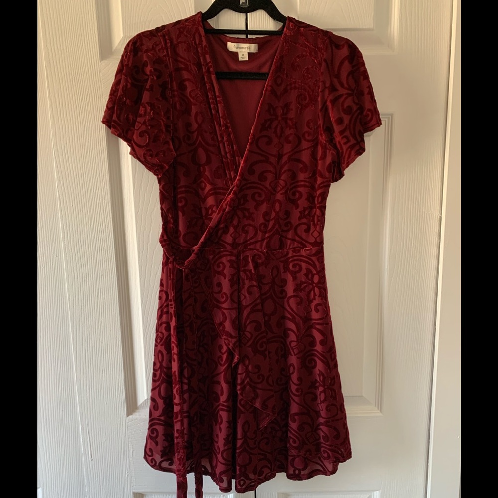 Francesca’s Red Velvet Mini Dress